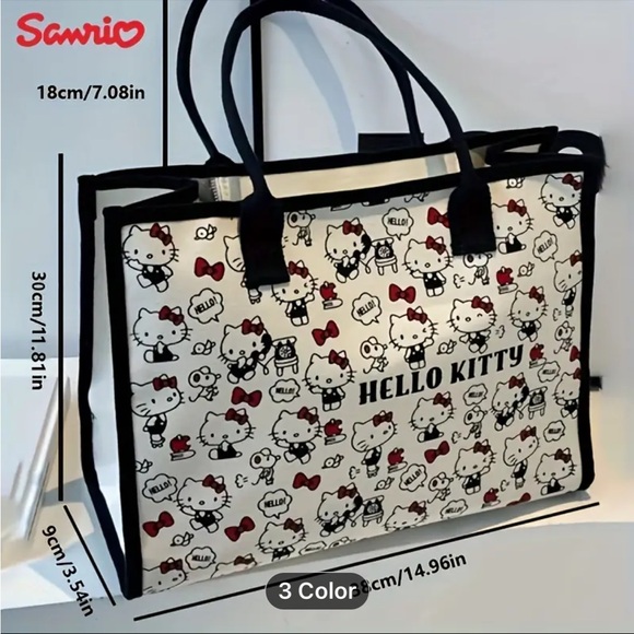 Hello Kitty White and Black Tote Bag - Picture 3 of 4